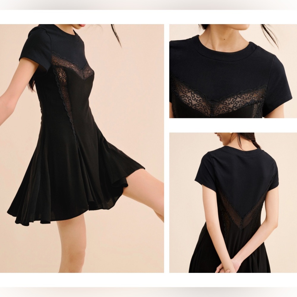 NWOT! FREE PEOPLE Cruz Mini Dress in Black - Picture 1 of 11